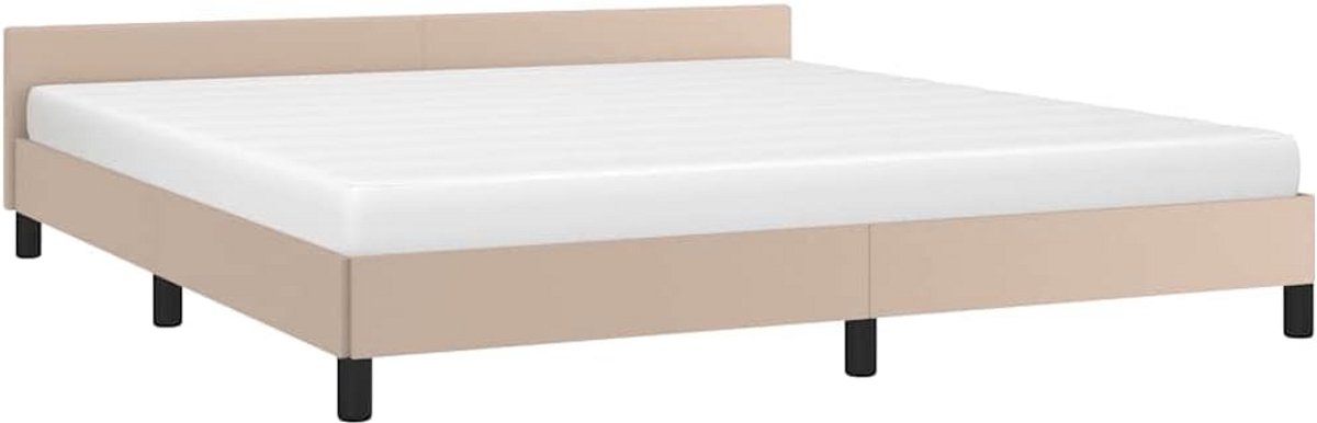 Comfortabel Bedframe met Hoofdbord 160x200 cm - Kunstleer Cappuccino