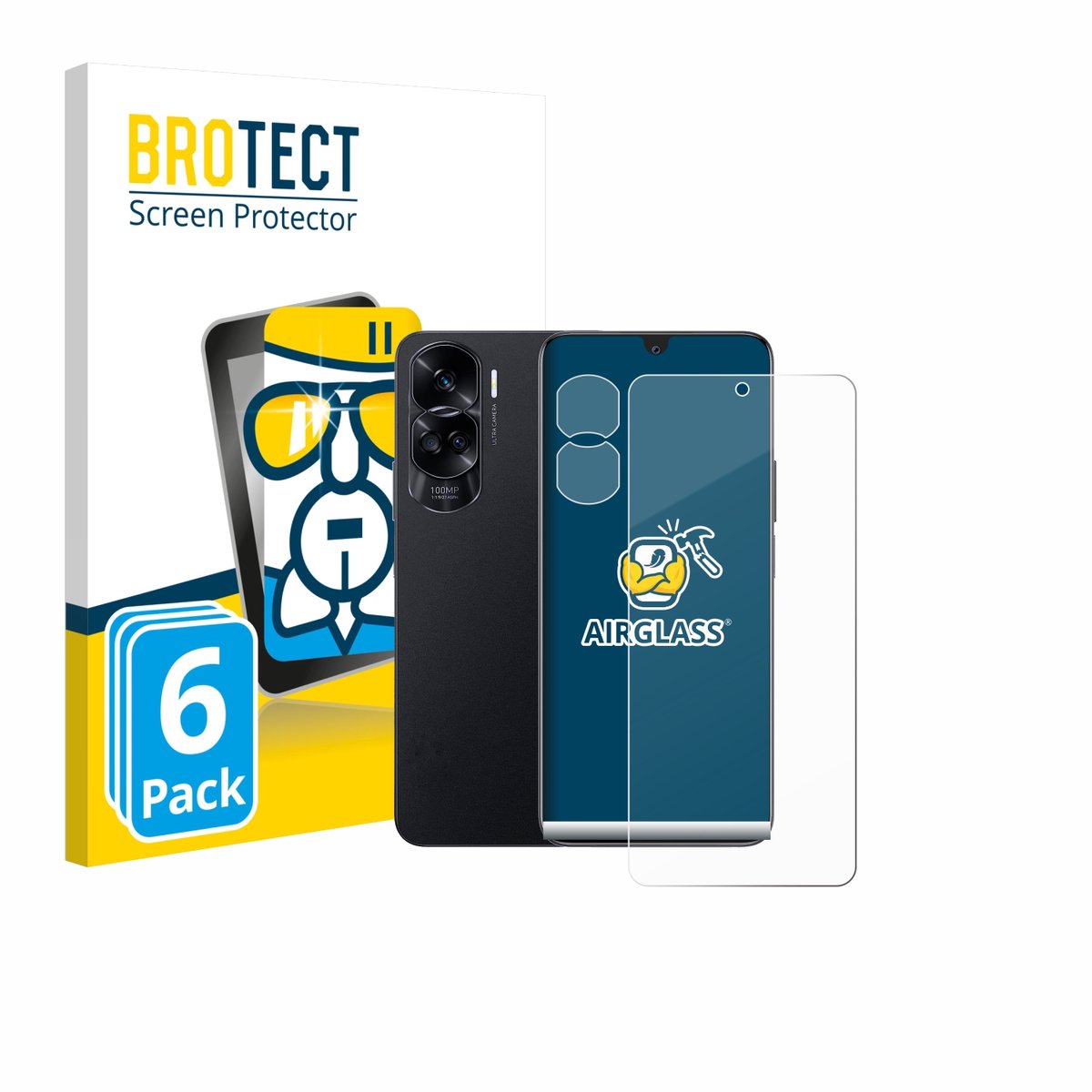 Screenprotector 6 Stuks voor Honor 90 Lite (Voor+Camera) Beschermglas transparant