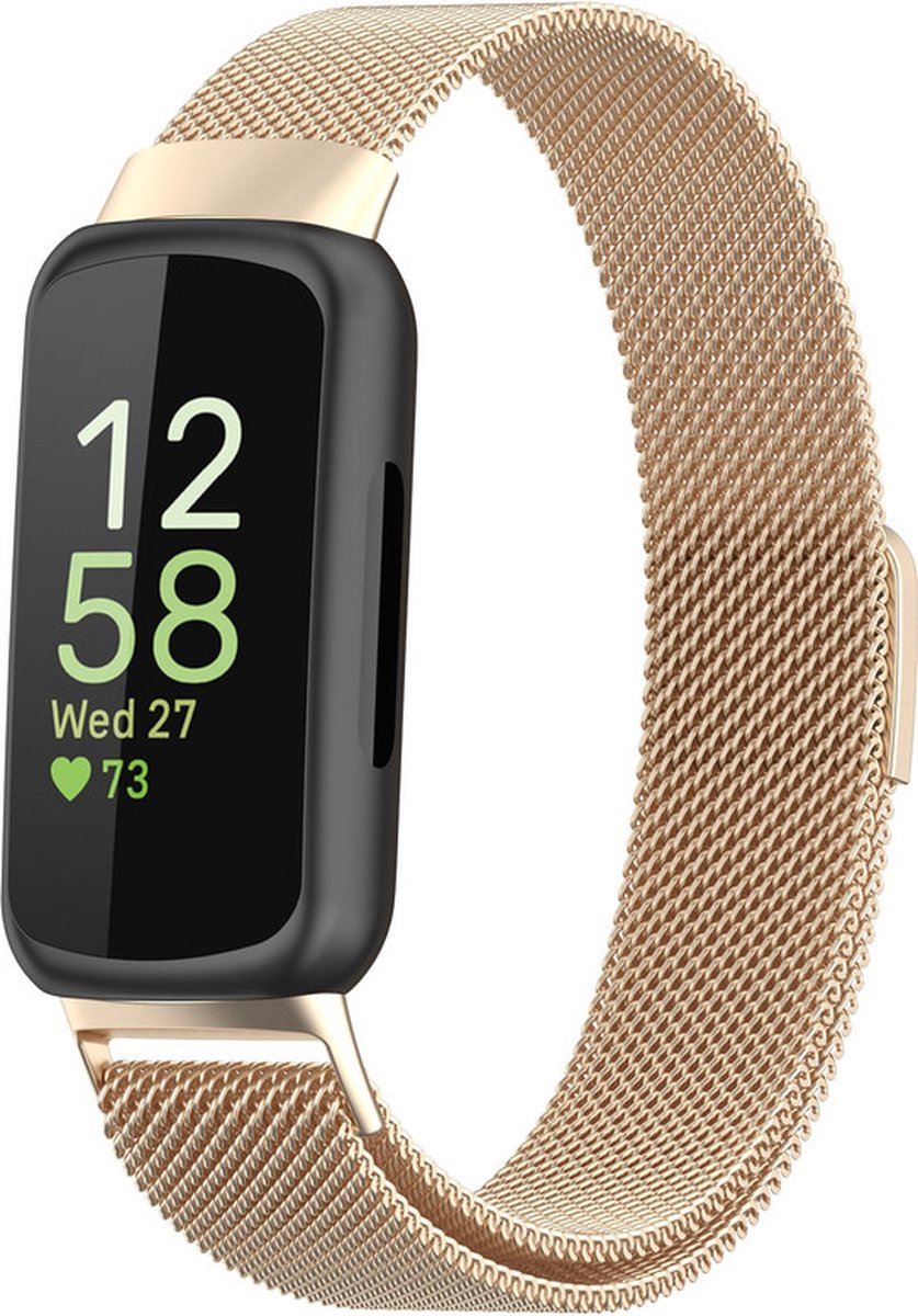 Jumada's - Milanees bandje - geschikt voor Fitbit Inspire 3 - champagne