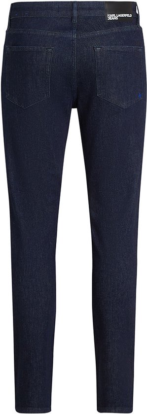Jeans Donna Karl Lagerfeld Slim Vita Media | Denim Blu Scuro Lavato, Modello KLJ, Vestibilità Aderente - 3