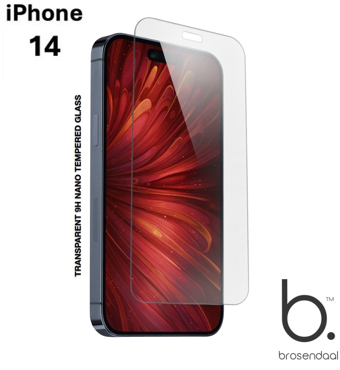 Brosendaal Screenprotector geschikt voor iPhone 14 - 9H Nano Coating - Ultradun - Maximaal Kras- en Valbestendig