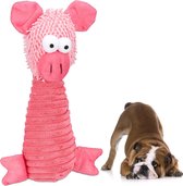 relaxdays hondenspeelgoed pluche - hondenknuffel - speelgoed - hondenspeeltje - varken