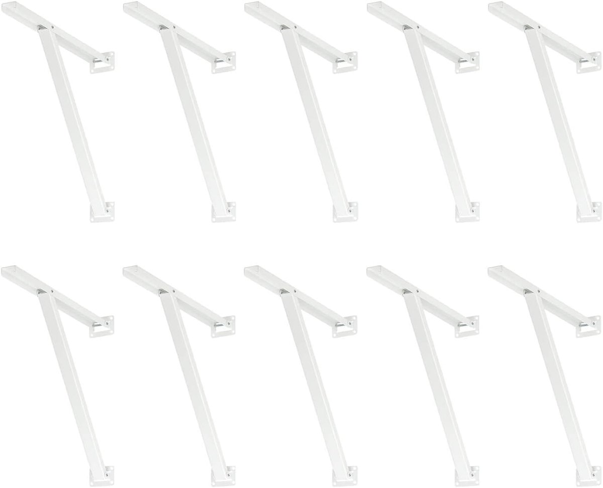 10 x siwitec kantelbeugel in wit, plank voor schuine plafonds, draagvermogen 200 kg, plankbeugel