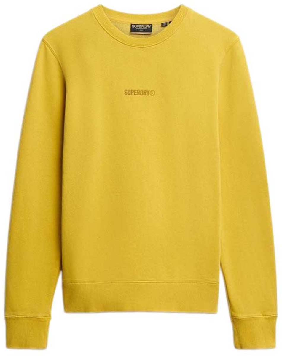 Superdry Sweatshirt met ronde hals en micrologo Heren Truien Geel