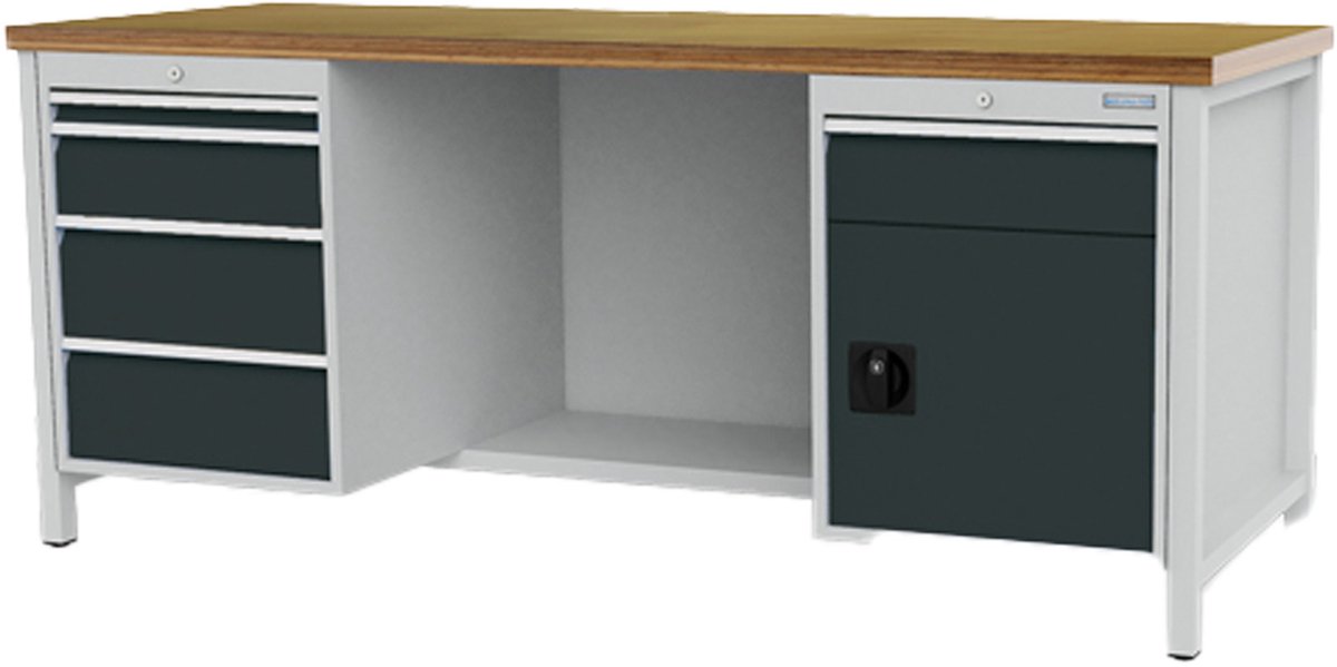 Bedrunka+Hirth Kastenwerkbank Breite 2.000 mm R 18-24 5x Schublade 1x Flügeltüre BxTxH 2.000x750x859 mm - 03.19.42VZ