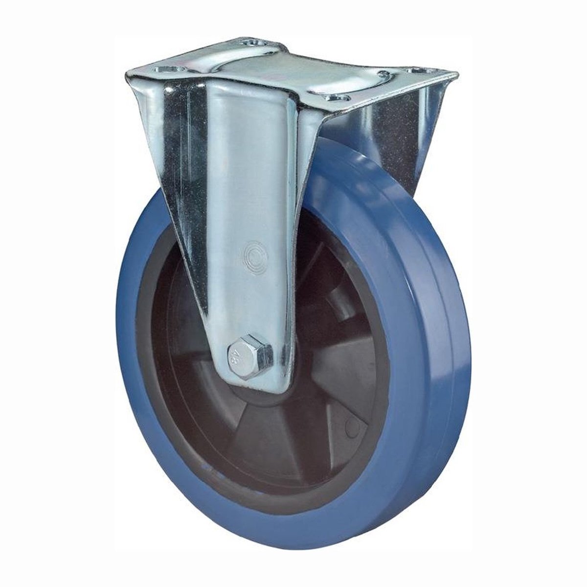 Bokwielen Elastisch massief rubber blauw Rollager Wiel Ø 100 mm 1...