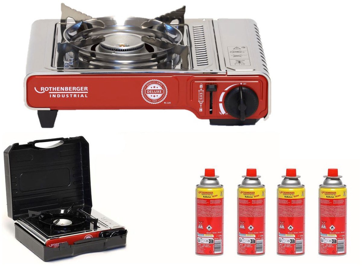 ROTHENBERGER Industrial Campingkooktoestel 2,2 kW Deluxe RS 220 incl. 4x RoButan 220 gr. - 1500004233