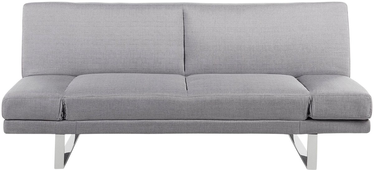 Beliani YORK - Slaapbank 2-zits - Lichtgrijs - Polyester