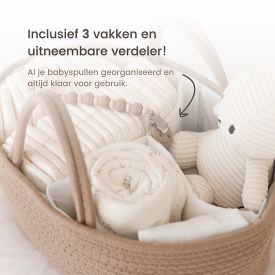 Little Moon Luiermand - Commodemand - Luier Organizer - Kraamcadeau - Natural Sand — afbeelding 2