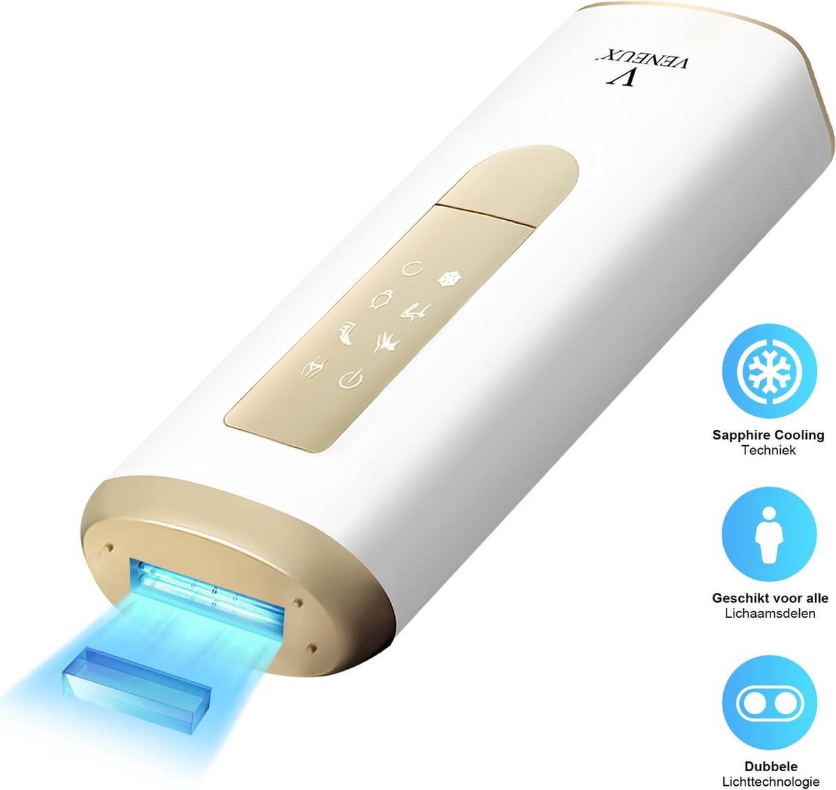 VENEUX® Laser Ontharingsapparaat - Ontharingsapparaten - Ontharing - IPL - Wit