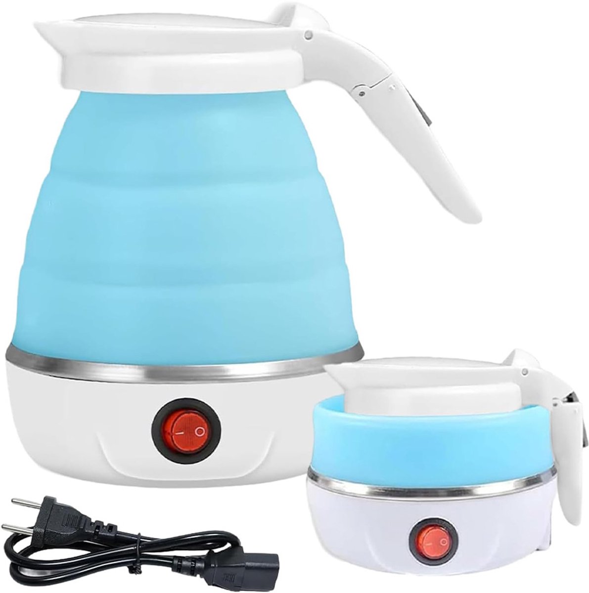 Opvouwbare Waterkoker - Reis Waterkoker - 0,6 liter - Mini Waterkoker - Camping & Travel - Elektrisch - Blauw
