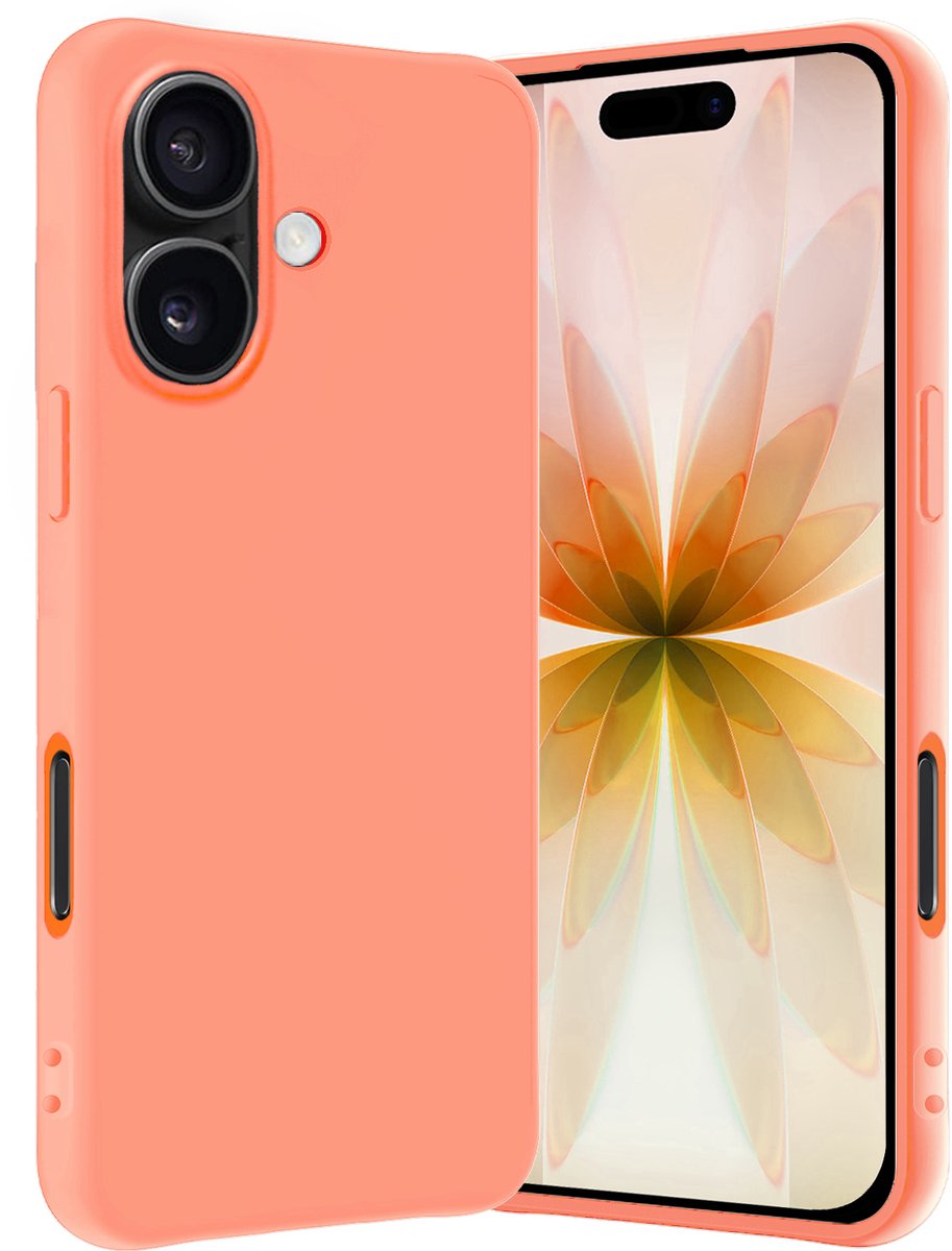 Hoes - Geschikt voor Apple iPhone 17 - Sterk & Shockproof - Hoesje Cover - Siliconen Case - Perzik