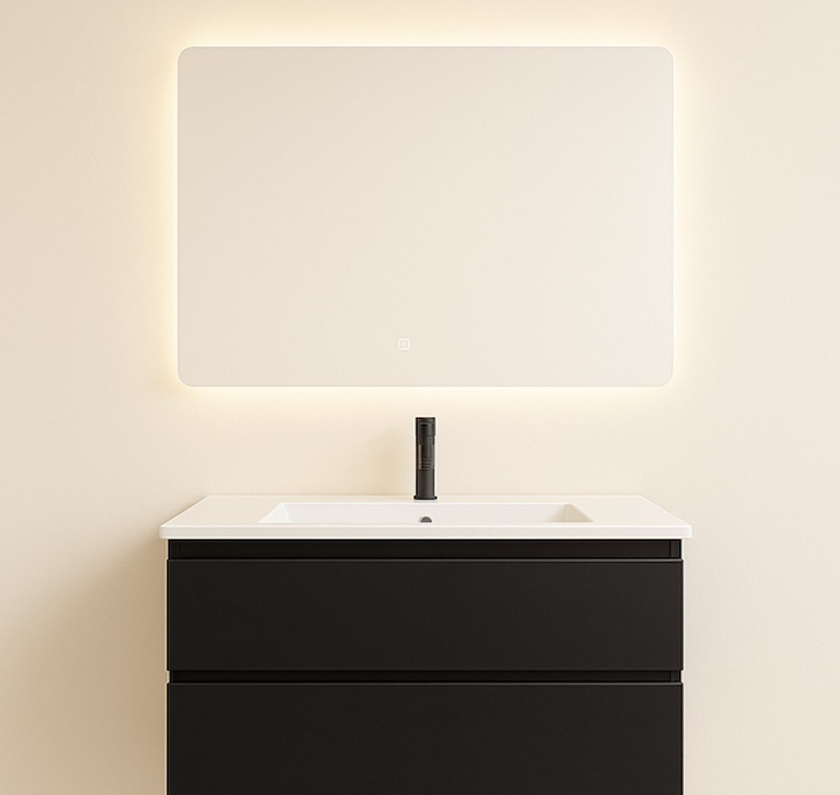 LINEA UNO - Varden 80 x 50 - Frameloos - Spiegel - Rechthoek - LED-verlichting (dimbaar) en verwarming - 301610-spiegel