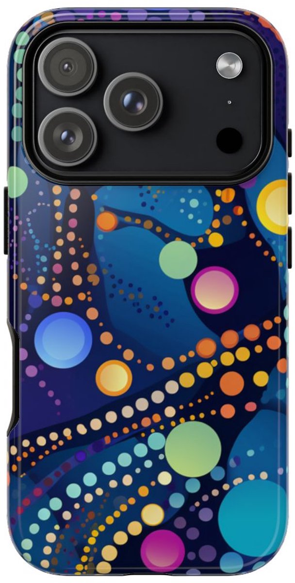 Kleurrijk Abstract Stippenpatroon – Telefoonhoesje Geschikt voor iPhone 17 Pro