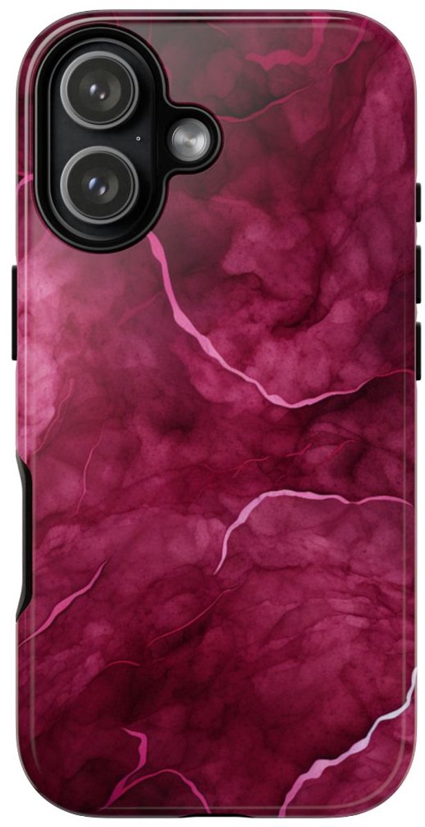 Abstracte Bourgondische Marmerstructuur – Telefoonhoesje Geschikt voor iPhone 17