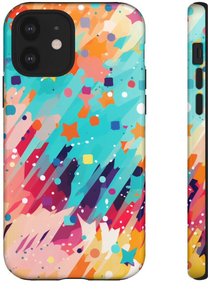 Kleurrijk Abstract Spattenpatroon – Telefoonhoesje Geschikt voor iPhone 12