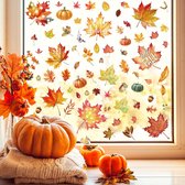 Herfst raamstickers, aquarel esdoornbladeren, herbruikbare PVC statische raamstickers voor Thanksgiving, Halloween, seizoensgebonden woonaccessoires voor Thanksgiving, herfst, decoratie, raamstickers - Cyslmuk®