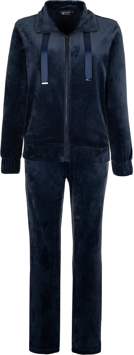 Pastunette Premium Huispak - Velours - Donkerblauw - Rits