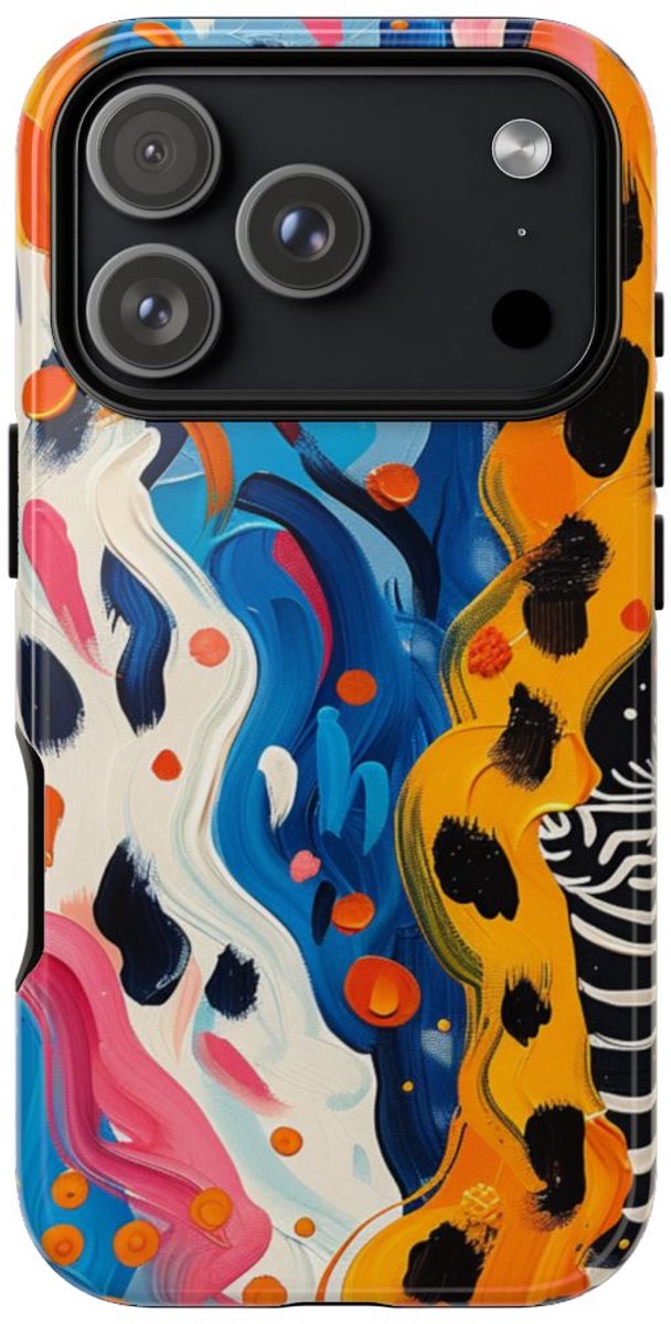 Abstract Kleurrijk Zebra Patroon – Telefoonhoesje Geschikt voor iPhone 17 Pro
