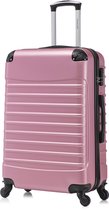 Valise Travelerz Rome taille XL – Bagage en soute 95 litres – ABS léger – Roues Spinner – Avec serrure à combinaison – Rose