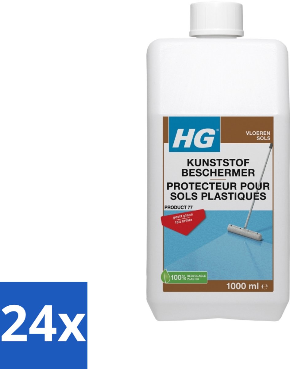 24 x HG Kunststofbeschermer 1 liter - Kunststofvloer Bescherming - Vinyl Vloer - Linoleum Vloer - Marmoleum Vloer - PVC Vloer