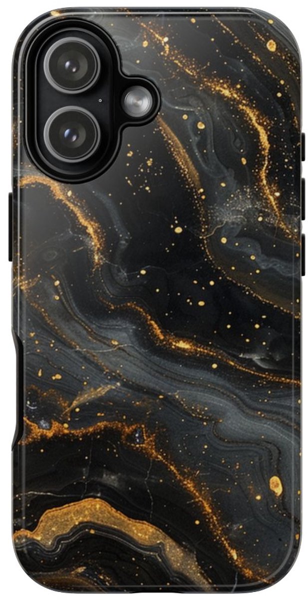 Zwart-Gouden Marmer Abstract Patroon – Telefoonhoesje Geschikt voor iPhone 17