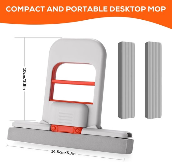 2 stuks mini opvouwbare desktopmop, draagbare mini-mop met