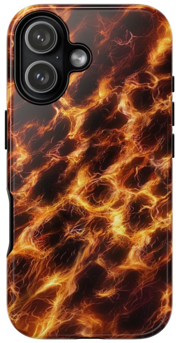 Gloeiende Vezelstructuur met Vurige Lijnen – Telefoonhoesje Geschikt voor iPhone 17