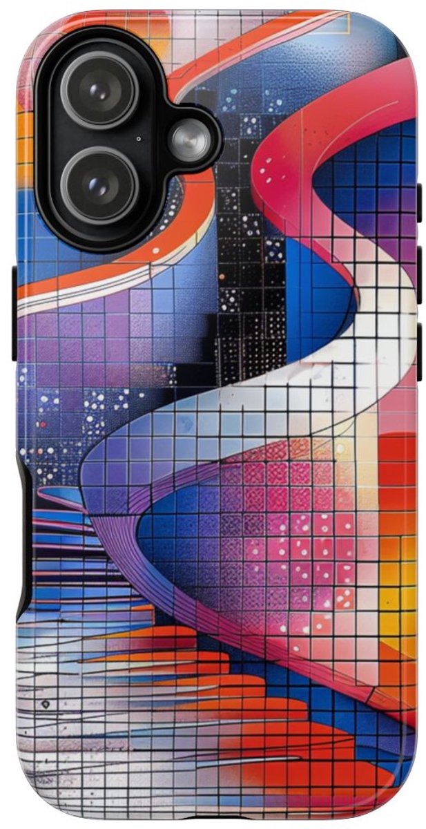 Kleurrijk Abstract Geometrisch Ontwerp – Telefoonhoesje Geschikt voor iPhone 17