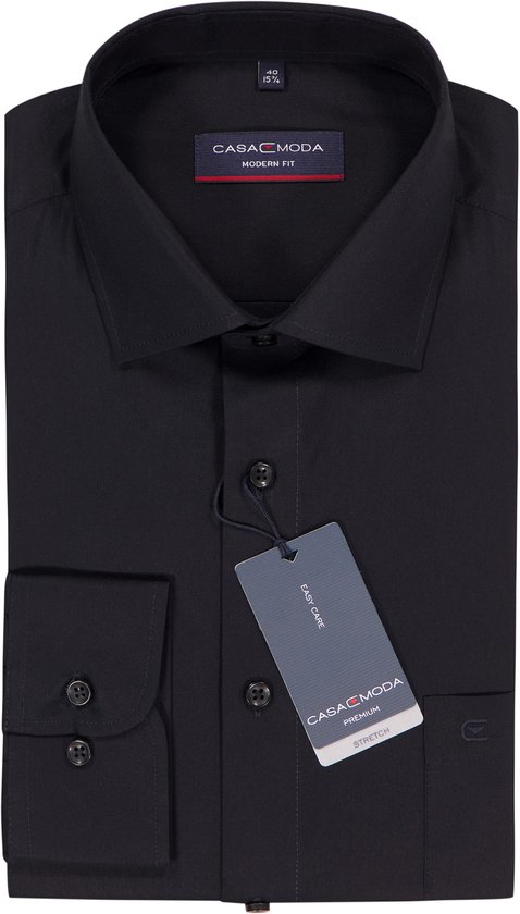 Casa Moda Chemise Uni Noir Kent Modern Fit - 43