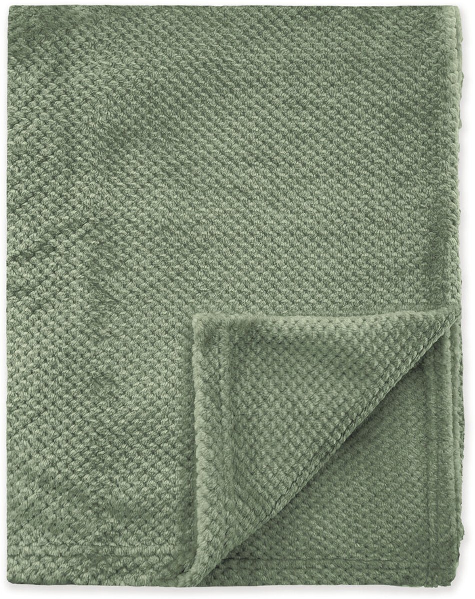Byrklund Plaid Bubble Cuddle - 130x160 - 100% Polyester - Olijfgroen