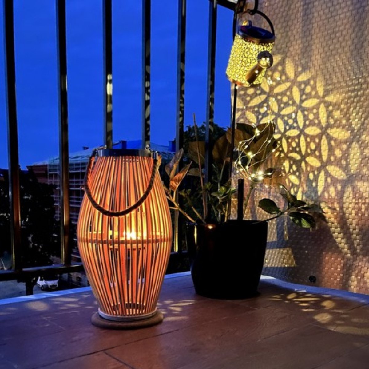 Gardlov bamboe rotan lantaarn groot - Sfeervolle 40 cm lantaarn voor binnen en buiten — cadeau in Wonen & Interieur - foto 7