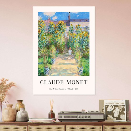 Affiche Claude Monet - Le jardin de l'artiste à Vétheuil 50x70 cm