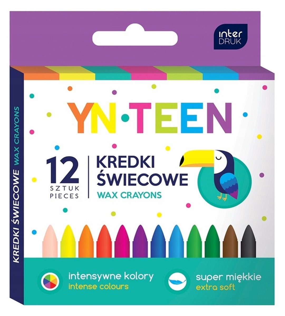 Interprint YT TEEN kleurpotloden - 12 levendige kleuren