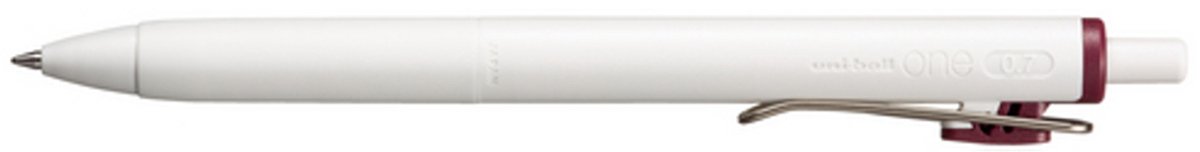 Uni-ball ONE Gelpen - Bordeaux Rood, Witte Behuizing, Metalen Clip