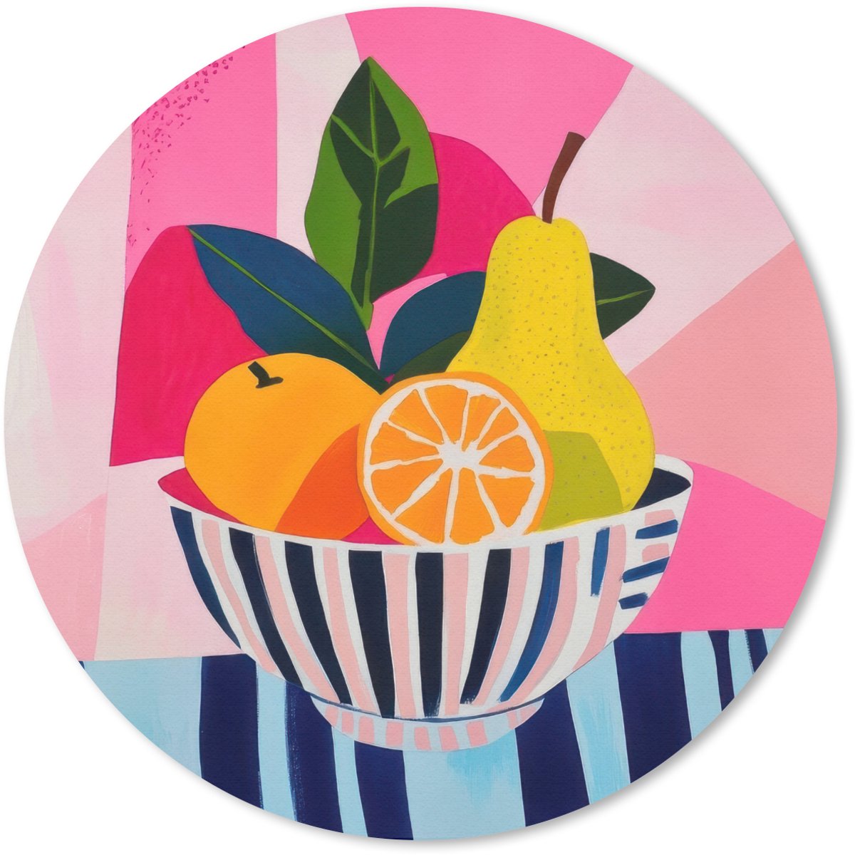 Muismat rond 30x30 cm - Mousepad Fruit - Abstracte achtergrond - Roze - Ronde muismatten