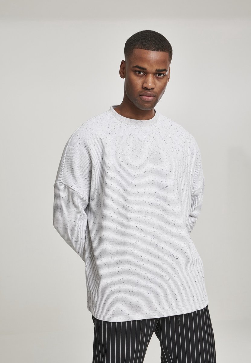 Urban Classics Cut On Sleeve Naps Interlock Crewneck sweater/trui XL Grijs