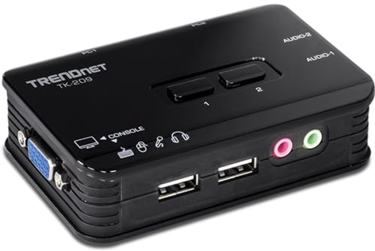 KVM Switch Kit 2-Port VGA USB met Audio
