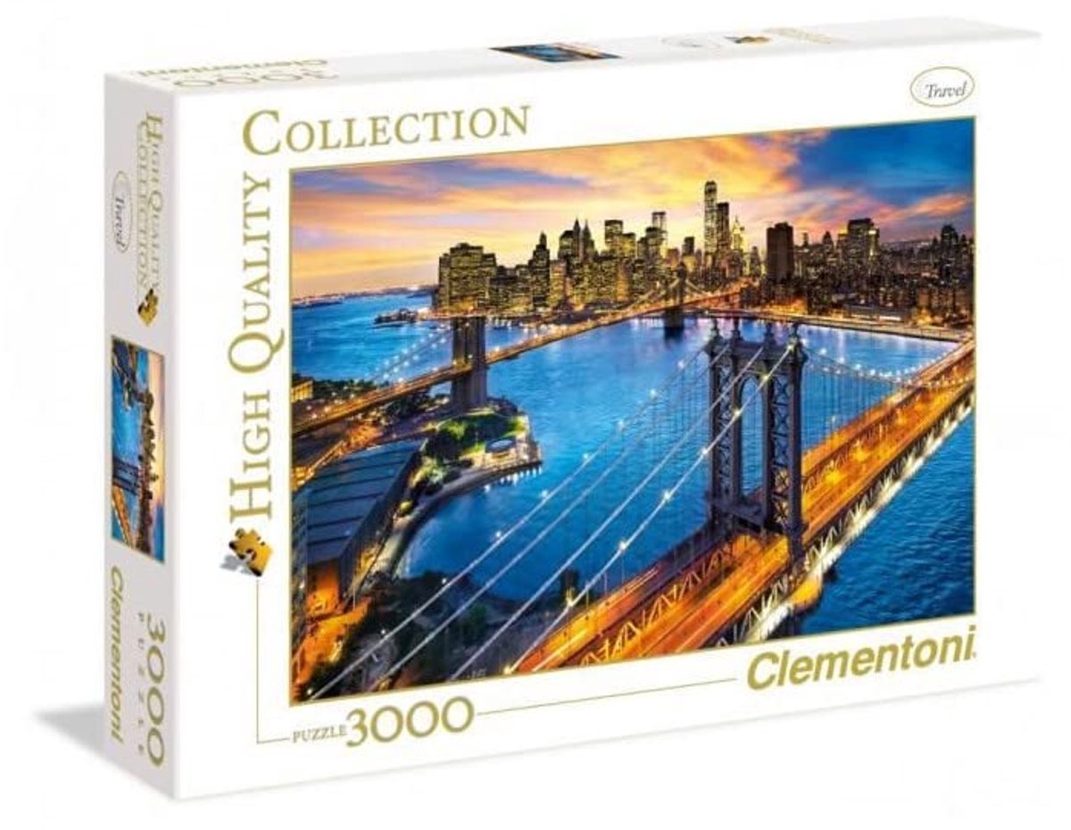 Hoogwaardige Puzzel van 3000 Stukjes - New York - Voltooid Formaat 118,5 x 84,5 cm - Adults 14-99 jaar
