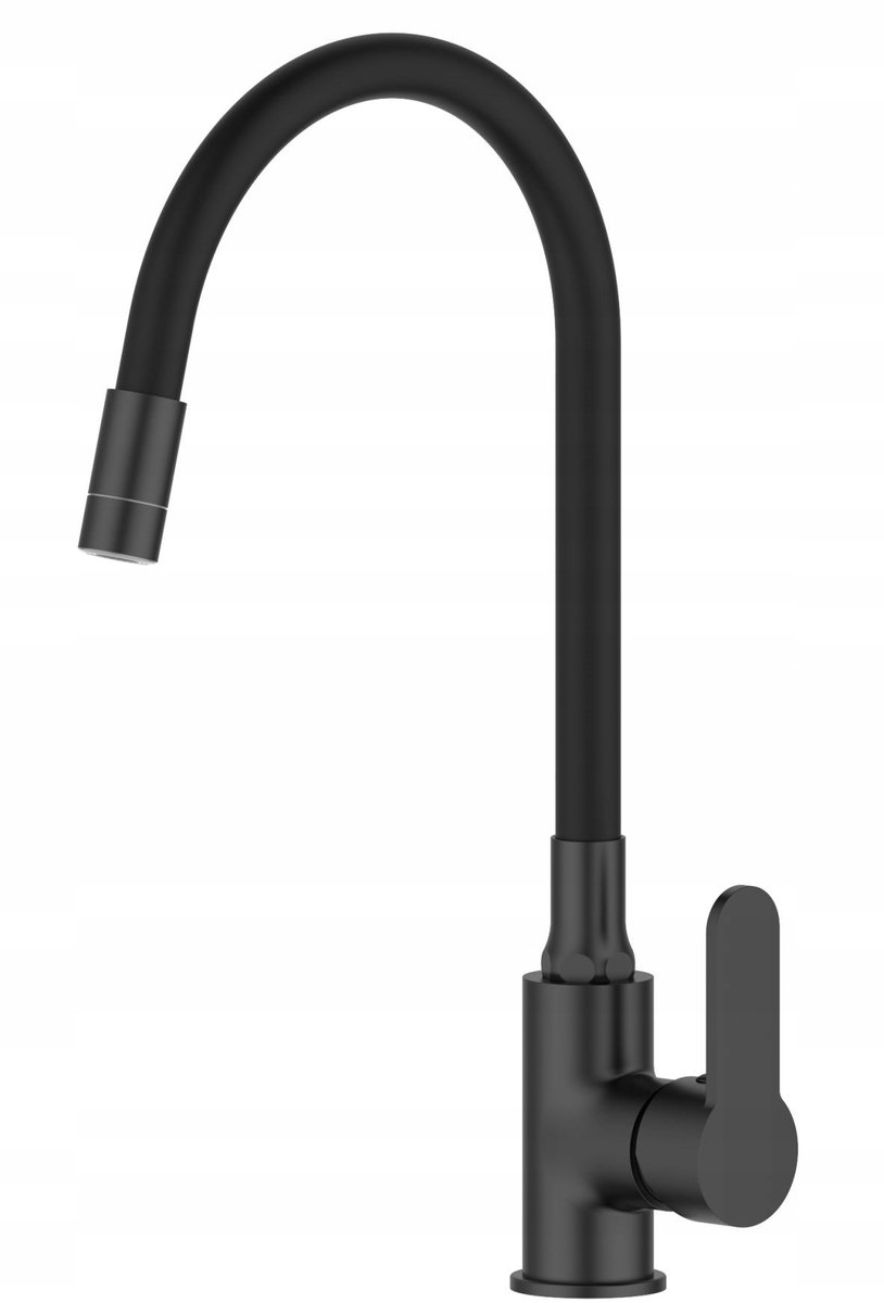 Keukenmengkraan Ksanti Zwart met Flexibele Uitloop & 2 Functies