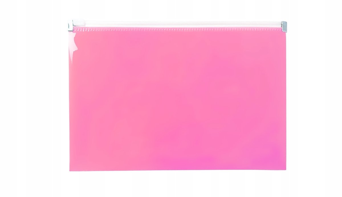A5 Pastel Roze Plastic Map met Rits