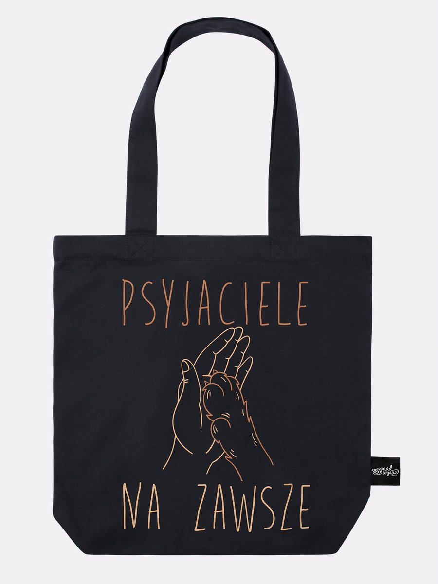 Zwarte Katoenen Shopper Tas 'Vrienden voor Altijd' - Perfect Cadeau