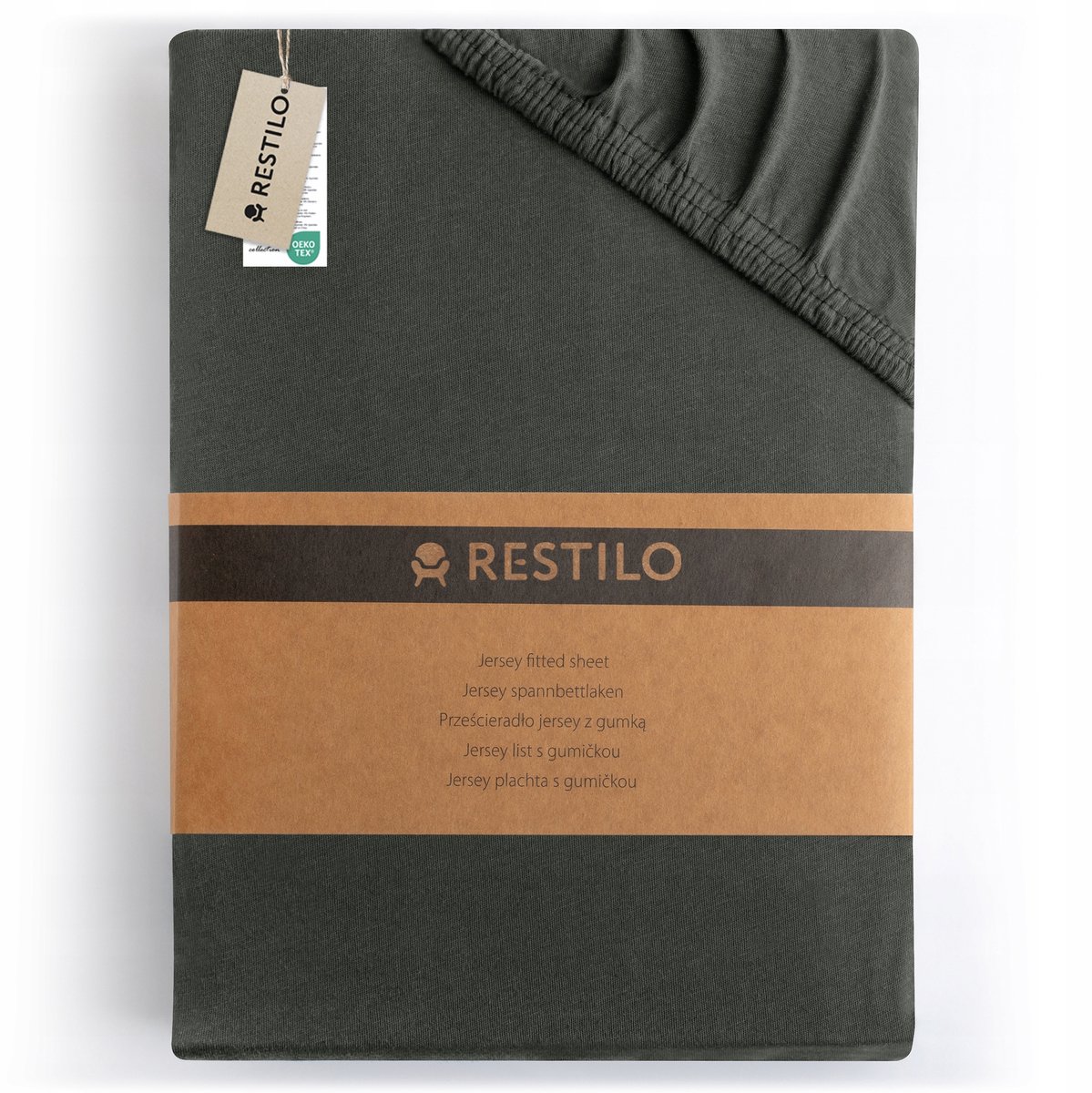 Jersey Hoeslaken Katoen Gekamd Grafiet 200x220 cm OEKO-TEX