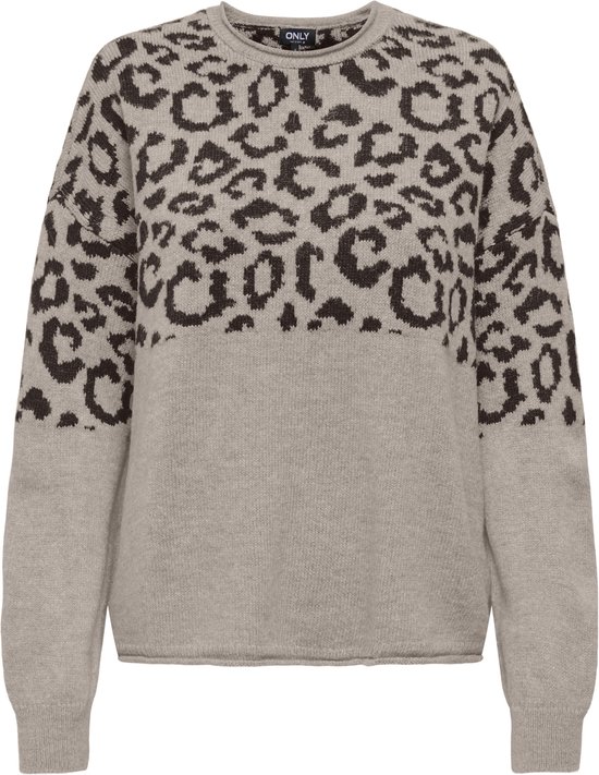 Only Trui Onljade Animal Ls O-neck Knt Noos 15294969 String/all Leo/coffee Bean Dames Maat - XL