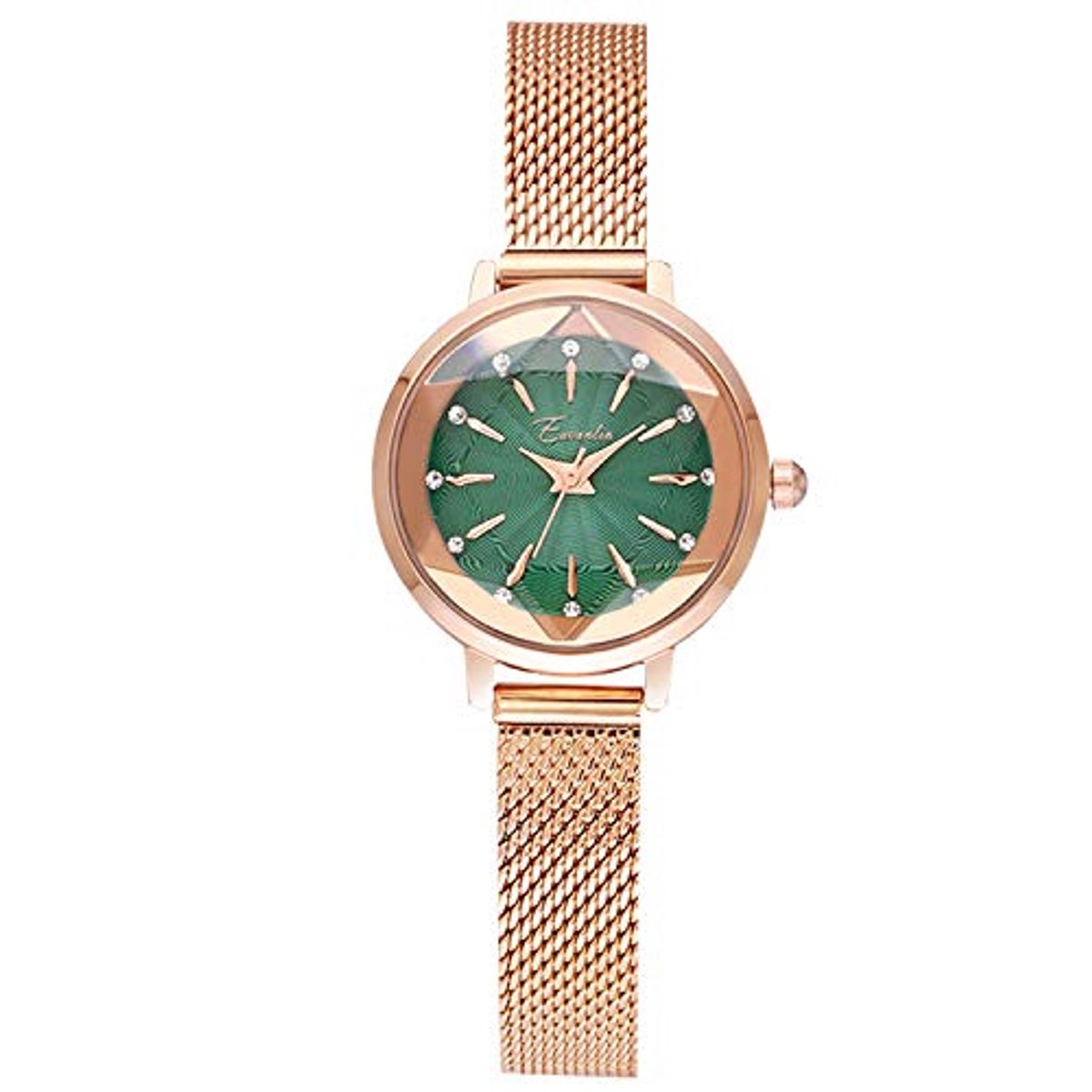 Elegante Vrouwen Horloge Met Diamant Wijzerplaat En Mesh Band