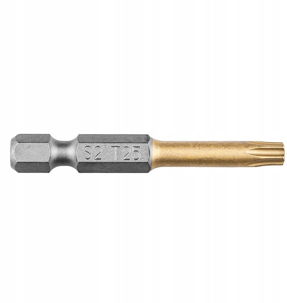 NEO TOOLS TX25 Schroefbit 50mm, 1/4" HEX, S2 TiN Staal