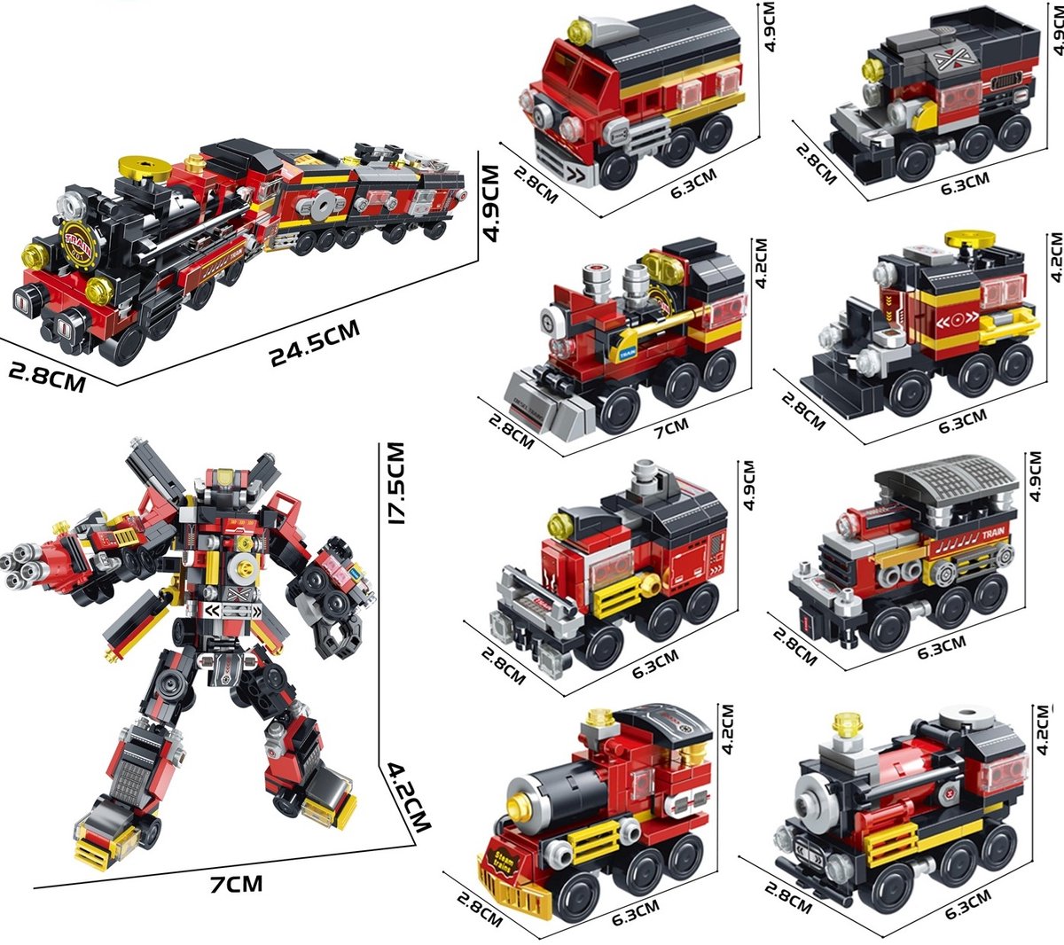 Bouwset Robot trein - 8-in-2 - 766 stuks - speelgoed