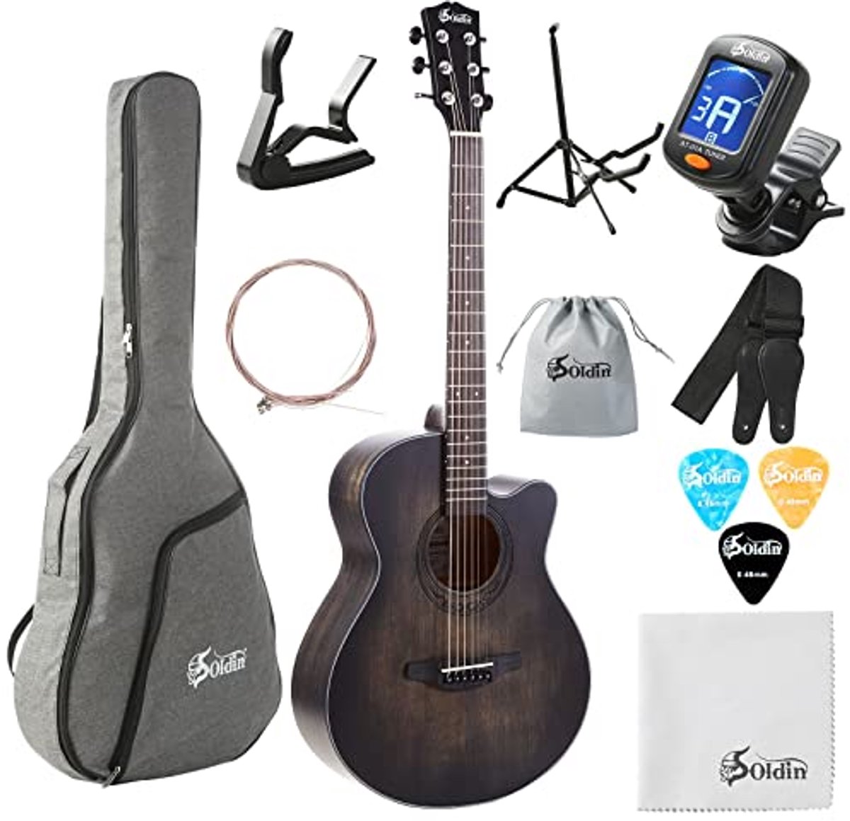 40 Inch Akoestische Gitaar met Accessoires - Compleet Bundel voor Beginners en Muziekliefhebbers