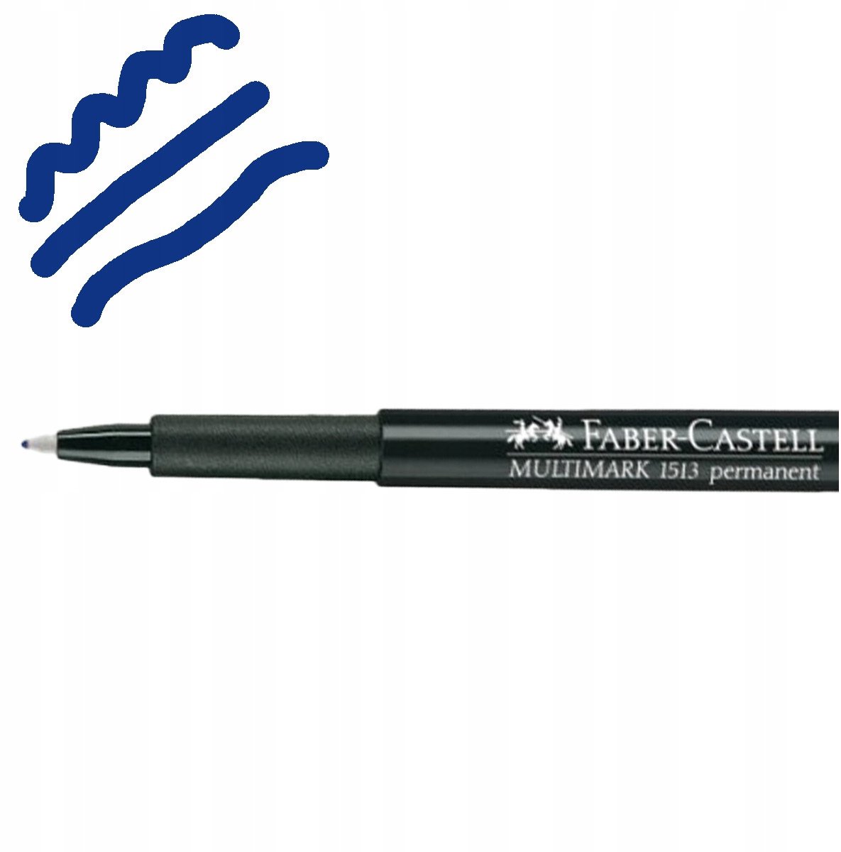 Faber-Castell Permanent Marker Blauw F 0,6 mm met Gum