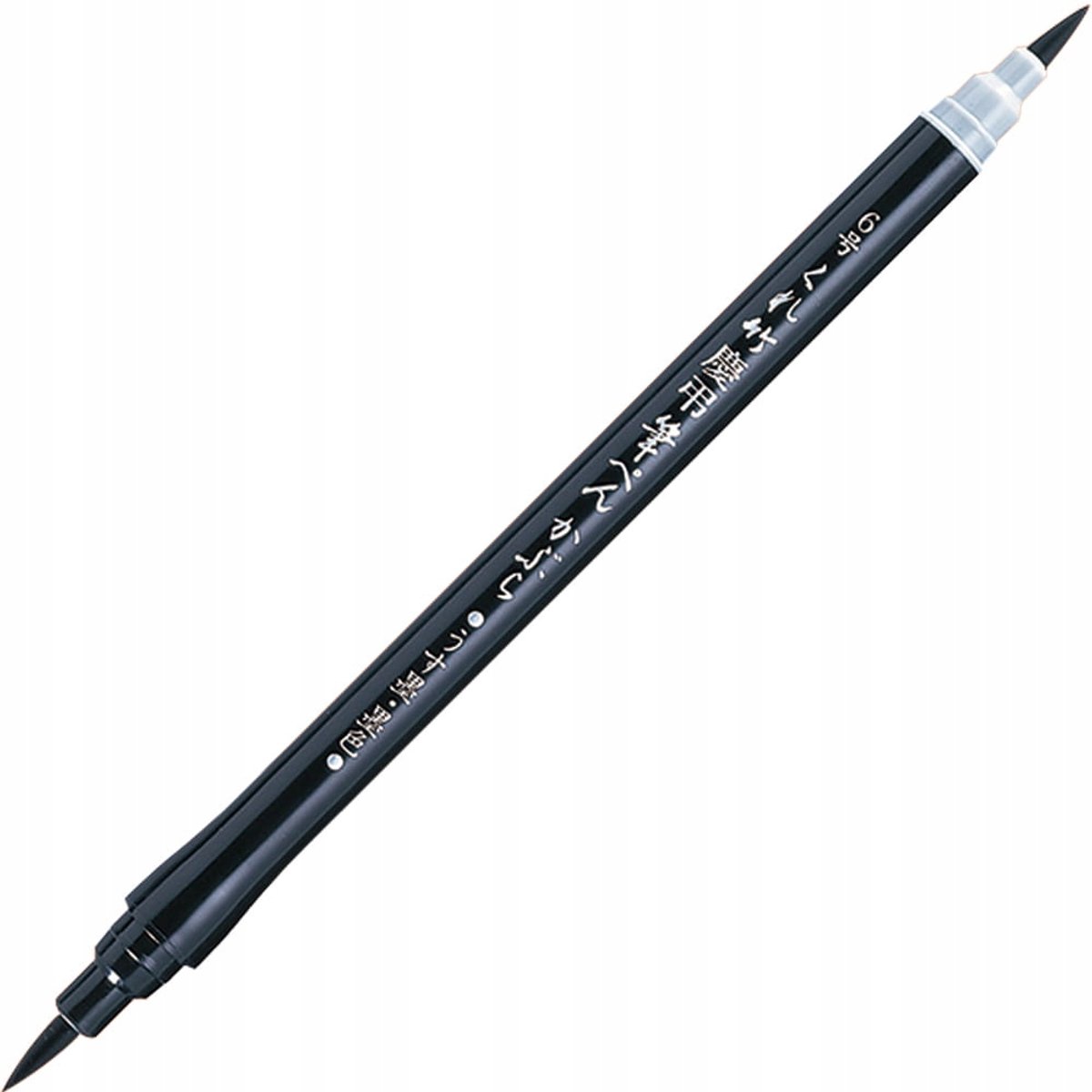 Kuretake Keicho Fude Pen Kabura No. 6 - Dubbelzijdig Penseel Pen Zwart & Grijs